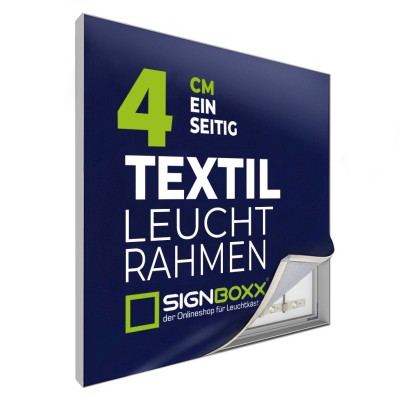LED-Textil-Leuchtrahmen – einseitiger Leuchtkasten mit 4,0 cm Tiefe