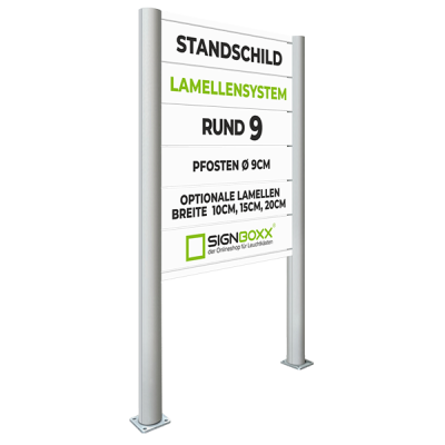 Standschilder Rund 9 mit flexiblem Lamellensystem
