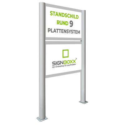 Standschilder Plattensystem: Rund 9 Alu-Werbeschild nach Maß