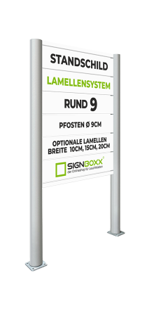 Standschilder Rund 9 mit flexiblem Lamellensystem