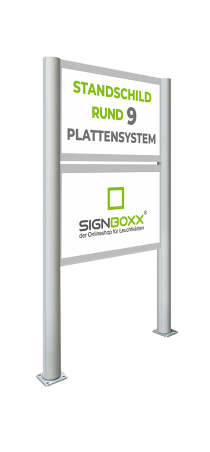 Standschilder Plattensystem: Rund 9 Alu-Werbeschild nach Maß