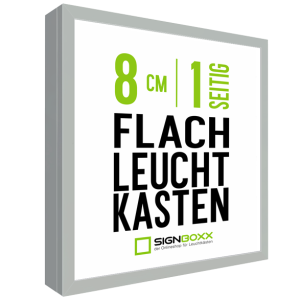Flacher LED-Leuchtkasten – einseitige Leuchtreklame mit 8 cm Tiefe