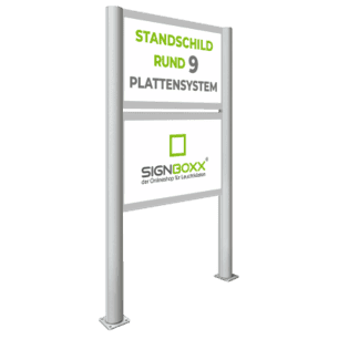 Standschild rund 9 mit Plattensystem